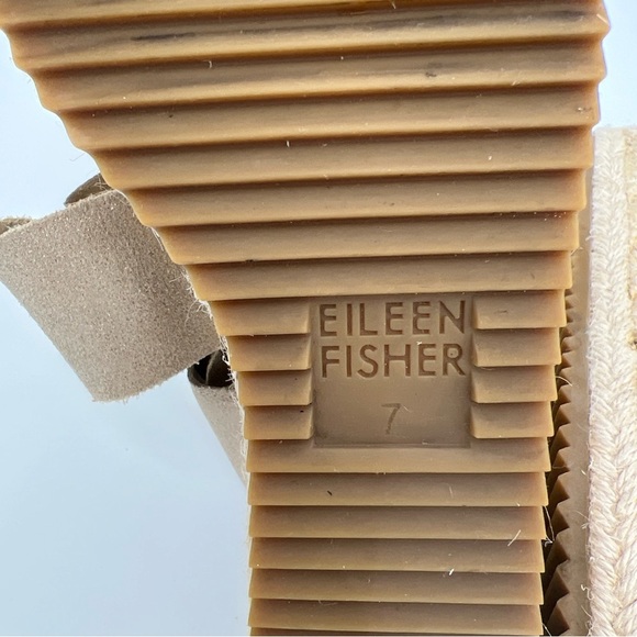 Eileen Fisher Willow 7 Gold Metallic Leather Suede Wedge Espadrilles  Sandals - Picture 11 of 12